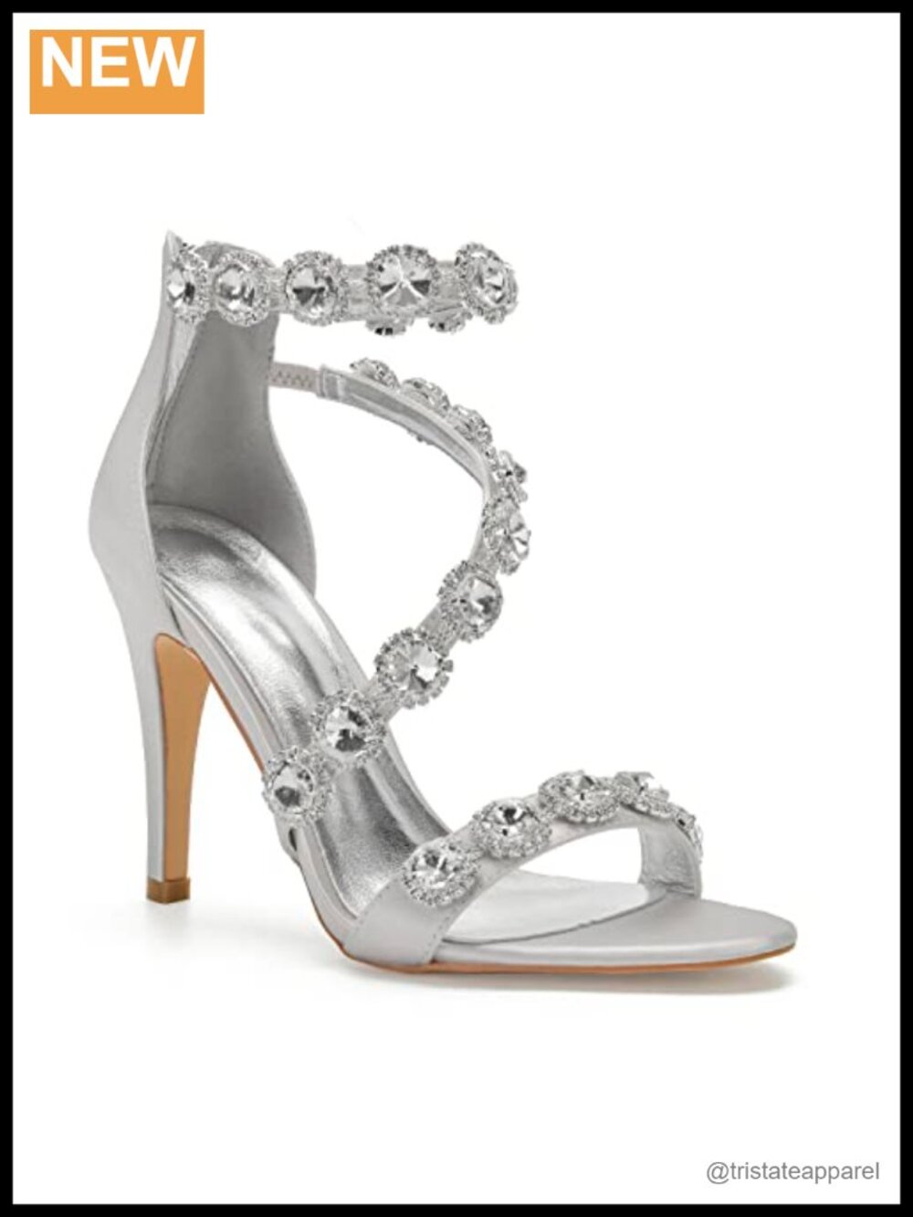 Women's Satin Crystal Ankle Strap Heeled Sandals Open Toe Wedding Prom Party